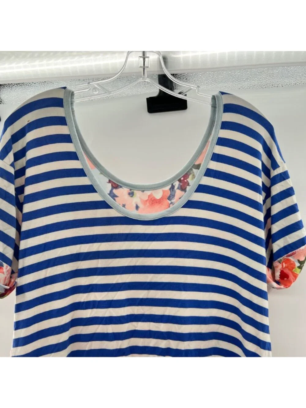 Matilda Jane Women's Striped Floral Short Sleeve Top Size Medium